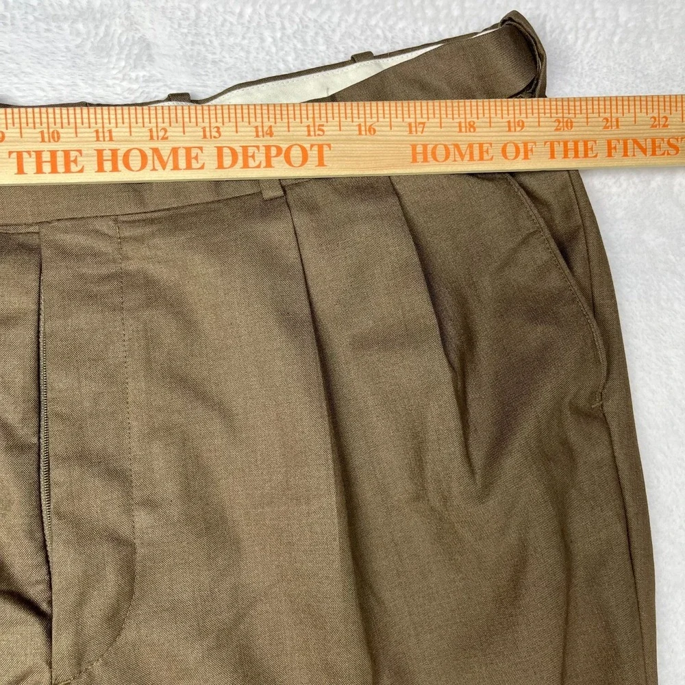 Greg Norman Pleated Dress Pants Men's Brown Cuffed Business Casual‎ - 39X29.5